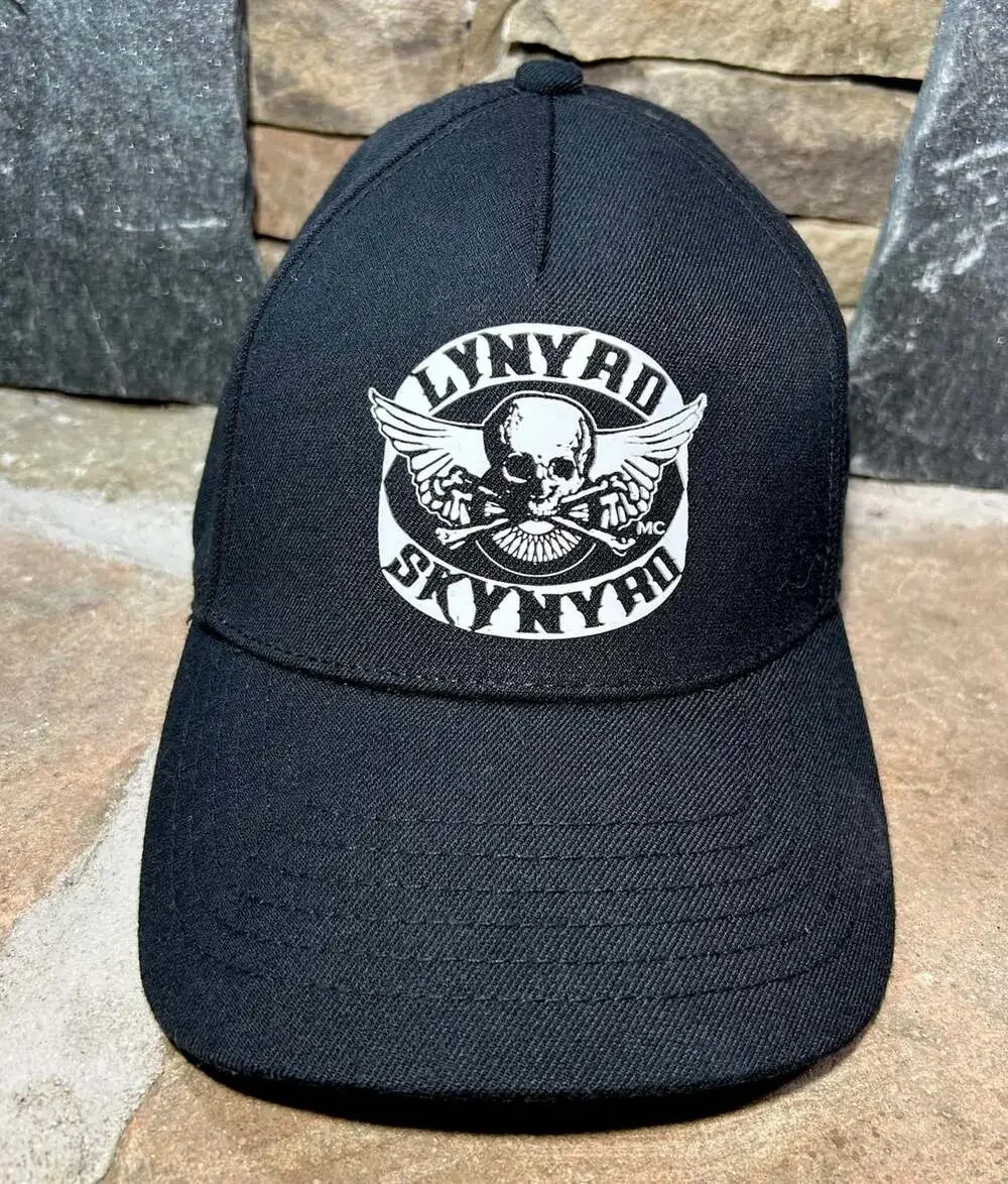 Lynyard Skynyrd black L/XL baseball Cap Skull Wings 2005
